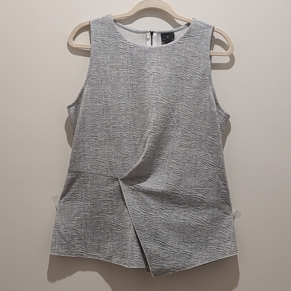 Light Gray Sleeveless Textured Camisole Vest Layered Top Minimalist Party